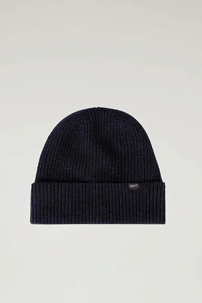 Шапка Woolrich Knitted Ribbed Beanie СИНИЙ Шапка Woolrich Knitted Ribbed Beanie СИНИЙ