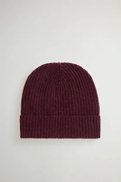 Шапка Woolrich Knitted Ribbed Beanie ВИННЫЙ Шапка Woolrich Knitted Ribbed Beanie ВИННЫЙ